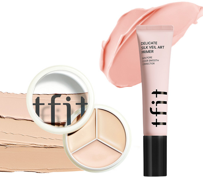 티핏 델리케이트 실크베일 아트프라이머 30ml+커버 업 프로 컨실러 00 라이트 2종세트, 1개