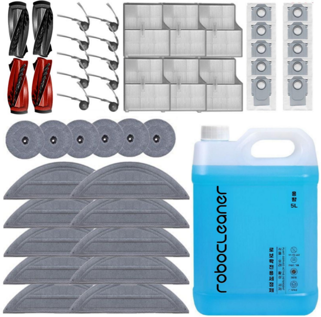 로보락 S9 Maxv Ultra 소모품 세제 물걸레 먼지봉투 필터 브러쉬 호환, 1개, 1년 세트