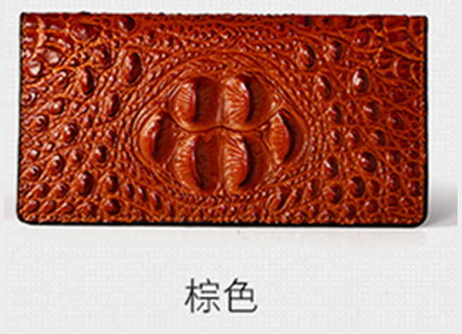 創者皮具 鱷魚皮壓花男士長款拉鍊錢夾