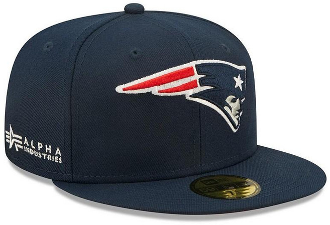 New Era 블랙 프라이데이 남성 x Alpha Industries 네이비 뉴잉글랜드 패트리어츠 알파 59FIFTY 피티드 모자