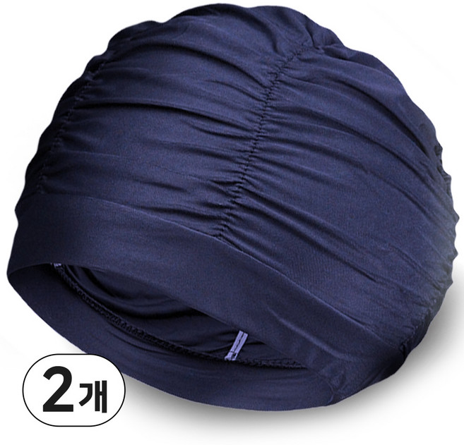 수영모모자 주름 스판 수모 아쿠아로빅수영모, 네이비기본, 2개