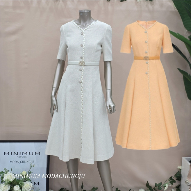 미니멈 MD 트위드 브이넥 플레어원피스 MD MYBAWO4370 M_CJ