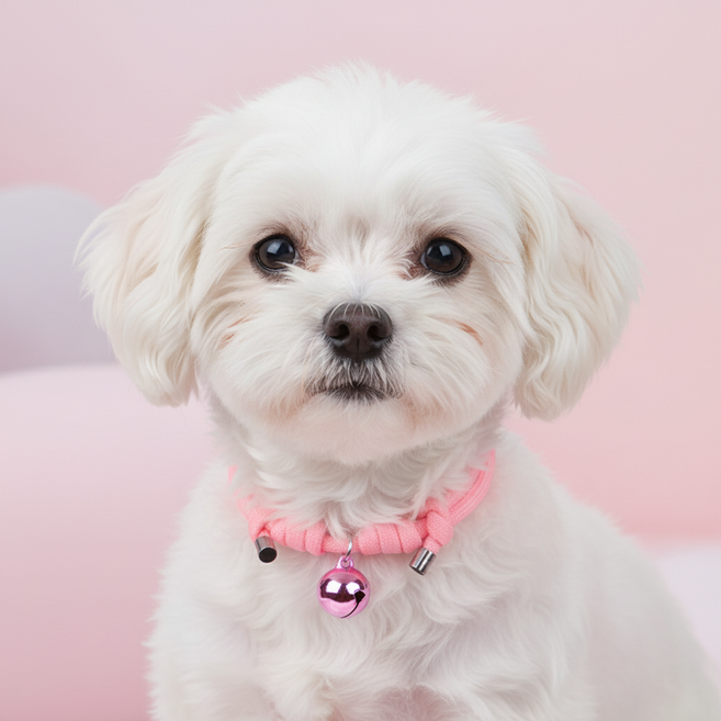 하니펫 반려동물 예쁜 폴리 방울 목걸이, 1개, 핑크