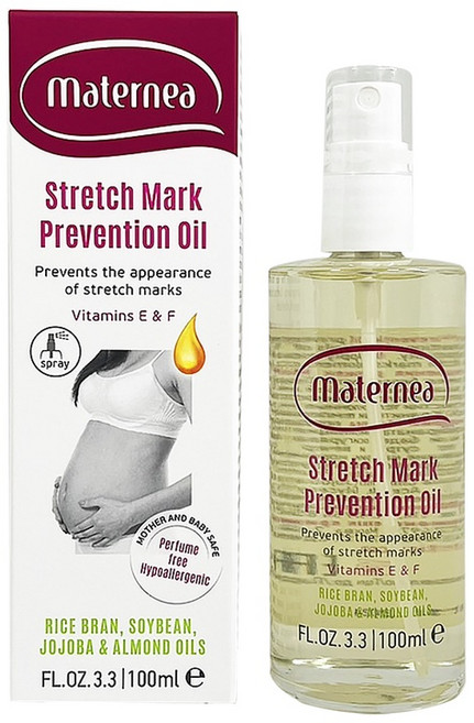 Maternea 孕婦肌膚彈力護理油 100ml 與 妊娠紋滋養霜 220ml 杏仁油 荷荷巴油, 1個, 1入彈力油100毫升202708