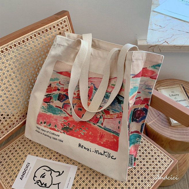 ANDCICI 博物館系列 馬蒂斯 Matisse 畫作帆布包 單肩托特包, 1個, 馬蒂斯 房子