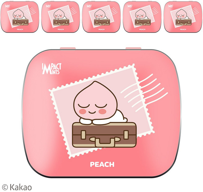 임팩트민트 카카오프렌즈 복숭아향 캔디, 15g, 6개