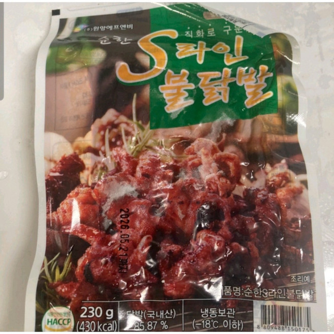 원앙에프엔비 뼈없는 순한 S라인 불닭발, 25개, 230g