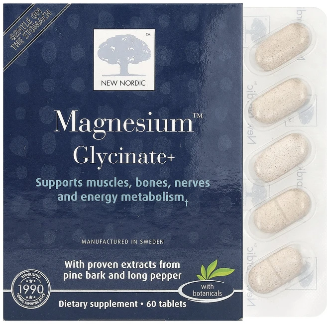 New Nordic Magnesium™ 글리시네이트+ 60정, NewNordicMagnesium글리시네이트60정, 1개 - 쿠팡