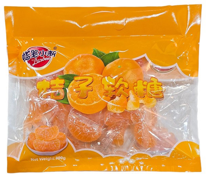 가가왕 중국식품 라비쇼신 귤 젤리 오렌지향 사탕 캔디, 300g, 1개