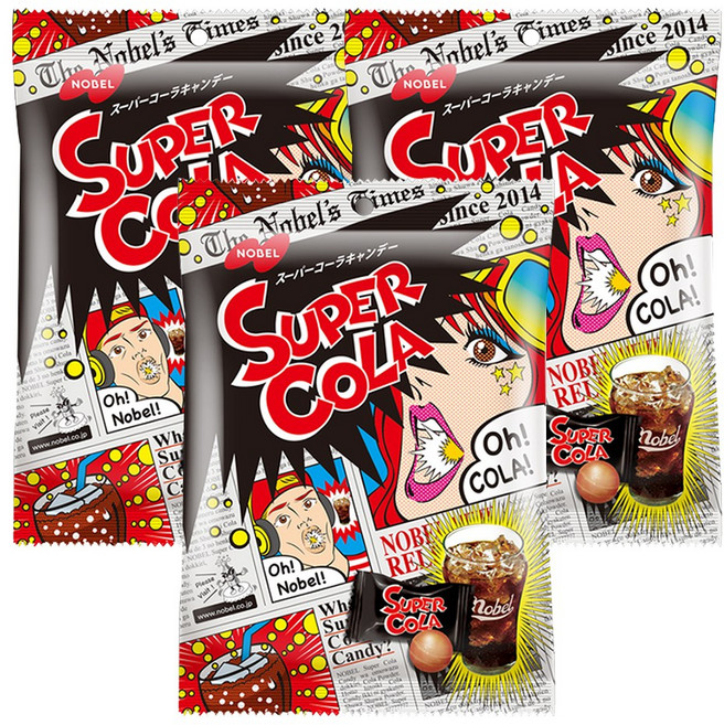노벨 슈퍼캔디 콜라맛, 3개, 80g