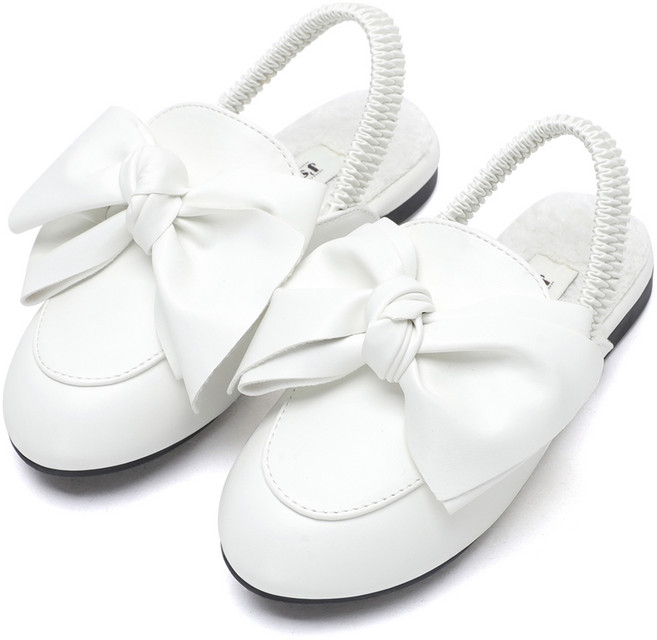 달콩슈 여아용 털 블로퍼 슬리퍼 리본 장식 DKF662
