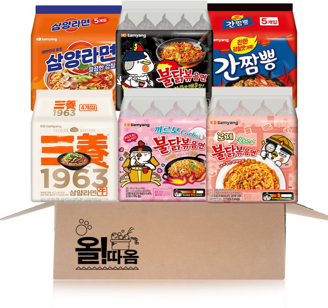 삼양 멀티라면 6종 각1봉씩 기획세트 7호(불닭볶음면+까르보불닭+로제불닭+삼양라면1963+맛있는라면+삼양라면), 1세트