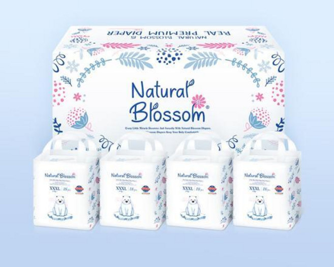 네추럴블라썸 울트라슬림 팬티기저귀 XXXL 18매 X 4팩, 네블 팬티기저귀 XXXL 4팩, 점보형 이상(3XL)