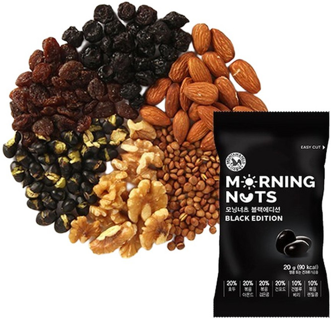 산과들에 검은콩듬뿍 모닝너츠블랙 100봉, 20g, 100개