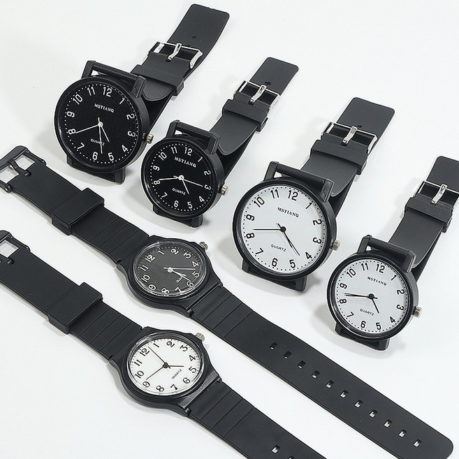 현앤미 큰숫자 아날로그 손목시계 학생 군인 수험생 시험 선물 무소음 수능시계