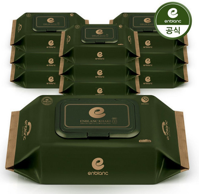 앙블랑 아기물티슈 82g 세이프 카키 캡형 68매 10팩 NKC10, 10박스