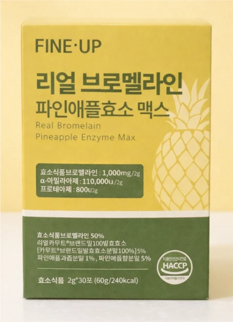 파인업효소 리얼 브로멜라인 맥스 1 000mg, 2박스, 60회분 - 쿠팡