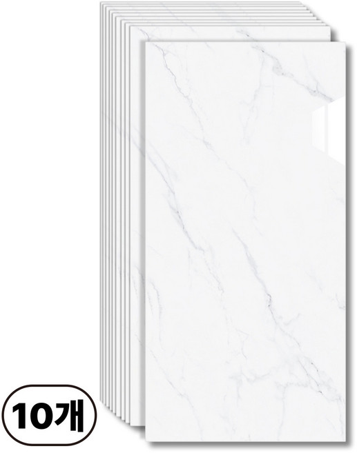 에이제이케이 [정품] 붙이는 벽지 폼블럭 대리석 타일시트지 300x600mm, 실크 화이트, 10개
