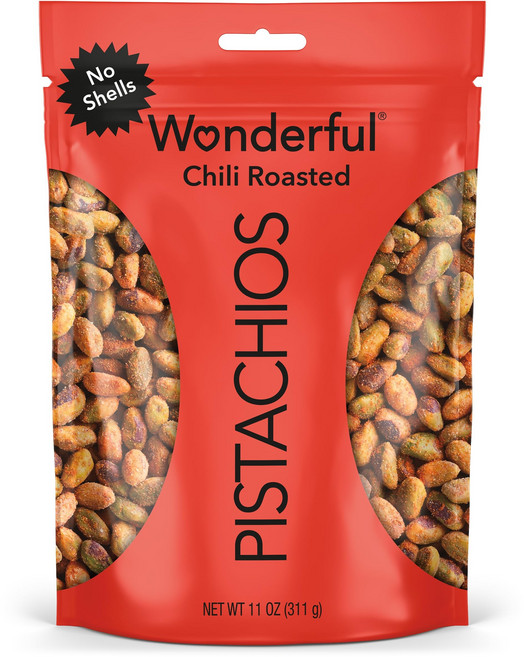 원더풀 피스타치오 껍질 없음 칠리 로스트 너트 11 온스 Wonderful Pistachios No Shells Chili Roasted Nuts 11 Ounce Resea, 1개, 311g