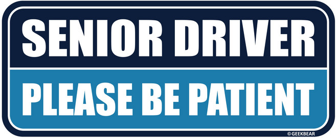 긱베어 시니어 드라이버 차량용 자석 마그넷 Senior driver 어르신 운전중 실버 운전자 자동차, 블루, 1개
