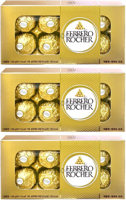 페레로로쉐 T8 사각초콜릿 8p, 100g, 3개