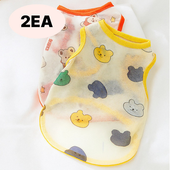 아리스랩 애견 여름옷 강아지 쿨링 나시티, 1세트, 2종