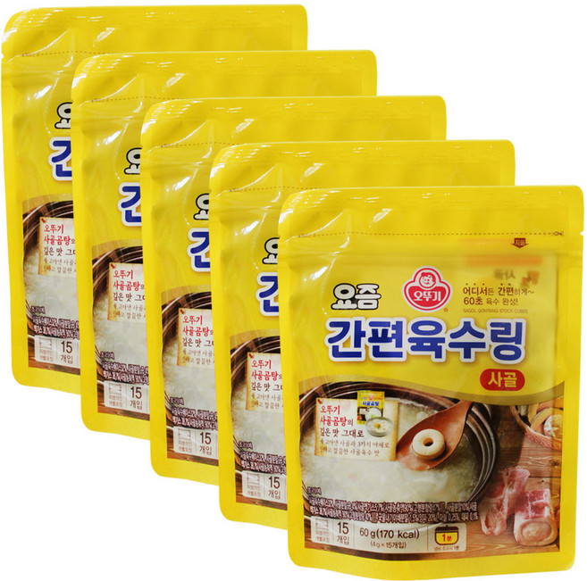 오뚜기 요즘 간편육수링 사골, 60g, 5개