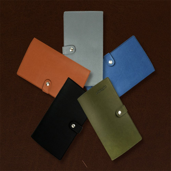 하나스마트 가죽명함케이스 양면포켓 외국인선물 바이어미팅, 청색