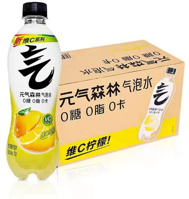 元氣森林氣泡水2箱宅配出貨，超商隔日到，運動飲料自在水, 1個, 維C檸檬氣泡水480ml*15*2箱
