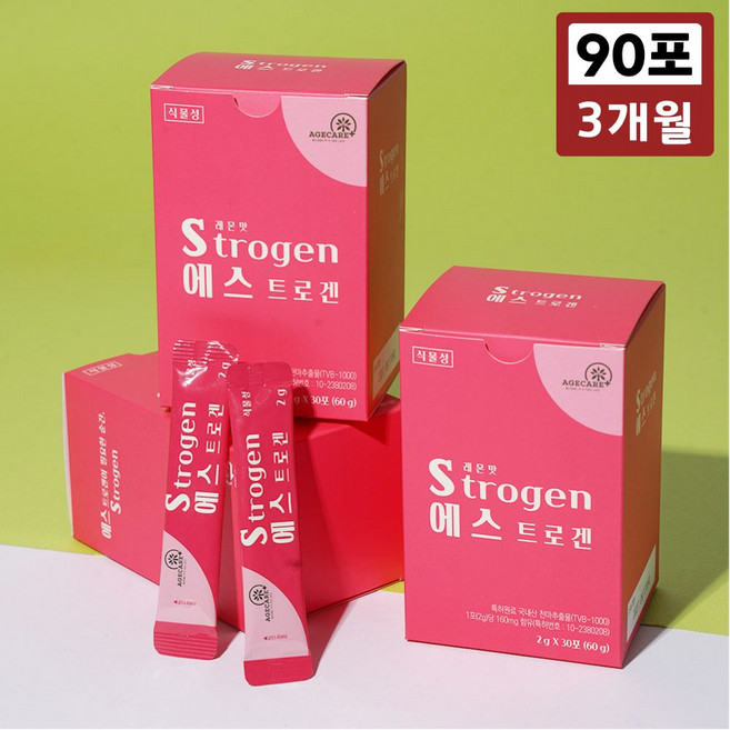 식물성 여성호르몬 영양제 에스트로겐 천마추출물 Strogen 3개월, 90개, 2g