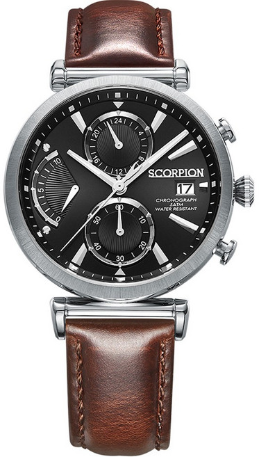 스콜피온시계 남성용 메탈 가죽 시계 42mm SP3360