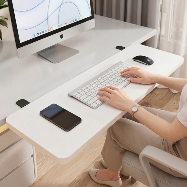 쿤스테이 공간확장 접이식 책상 연장 선반, 화이트