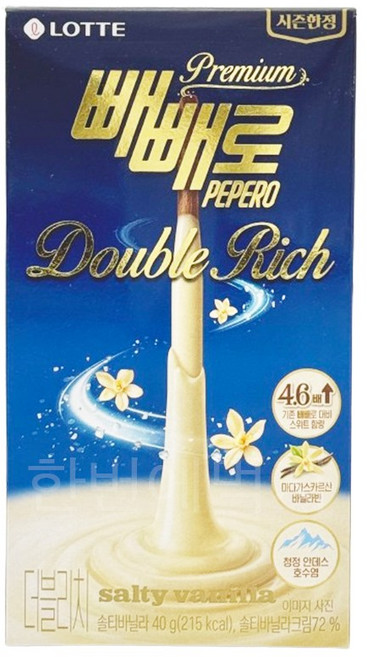롯데 프리미엄 빼빼로 더블리치 솔티바닐라, 1개, 40g