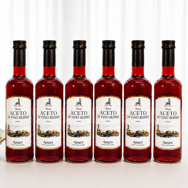 6병x500ml 이탈리아 레드와인 100% 비니거 발효식초, 500ml, 6개