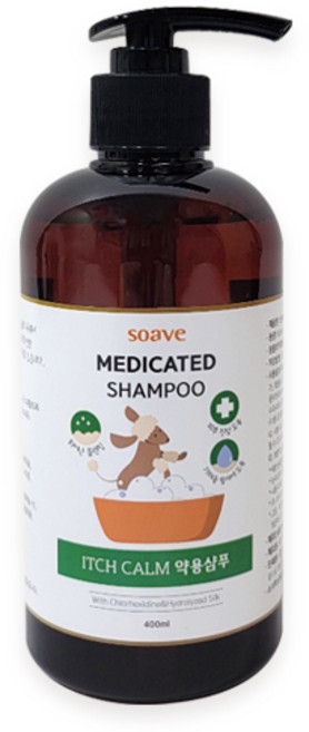 리베온펫 이치캄 보습 클렌징 약용 샴푸, 400ml, 1개