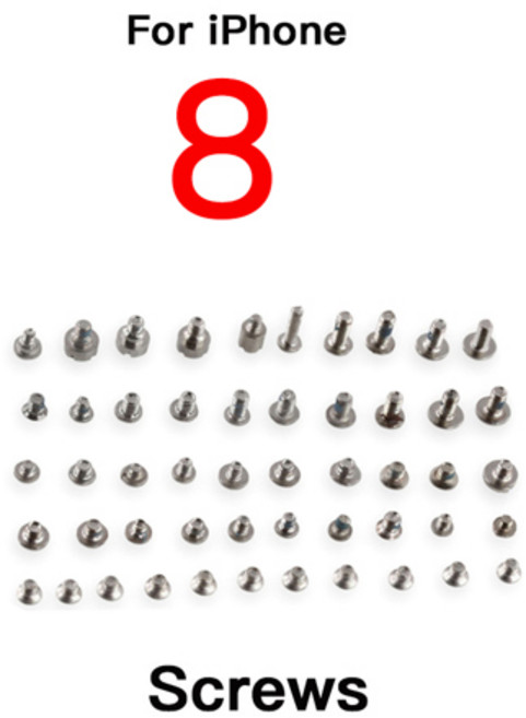 iPhone 8용 내부 부품 홈 버튼 전면 카메라 전원 볼륨 충전 플렉스 케이블 이어 라우드 스피커 모든 나사 브래킷, [07] All Screws, 1개