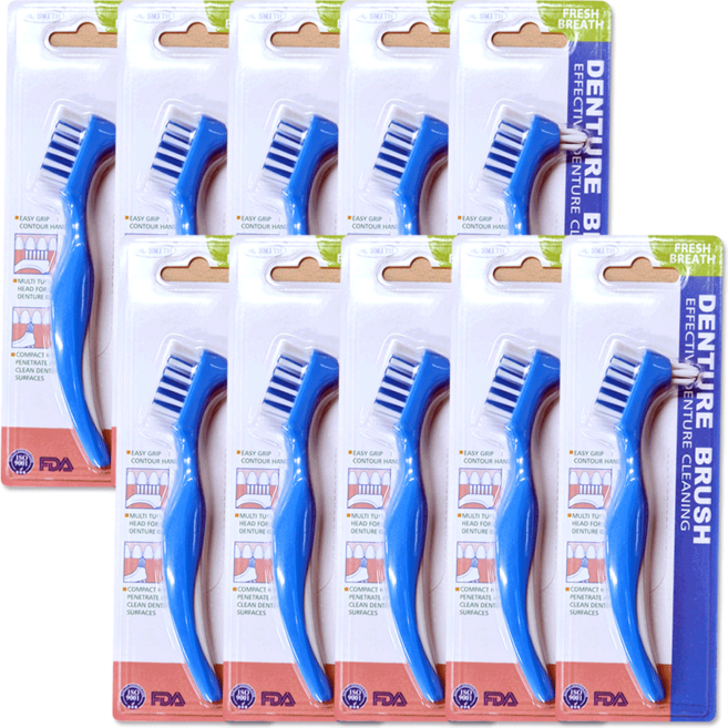 덴트픽스 틀니칫솔, 10개, 1개입