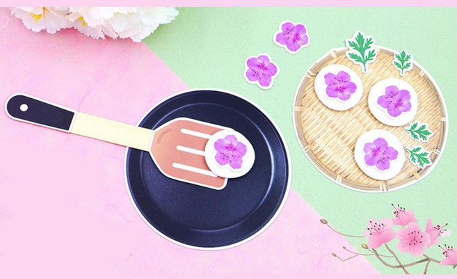4인용 봄수업 진달래 종이 꽃전만들이 전통음식 화전 어린이집 노인교실 미술학습 DIY
