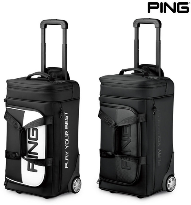 핑 바퀴형 보스턴백 2026 롤링 ER 골프 캐리어 옷가방 커버포함, 블랙/화이트