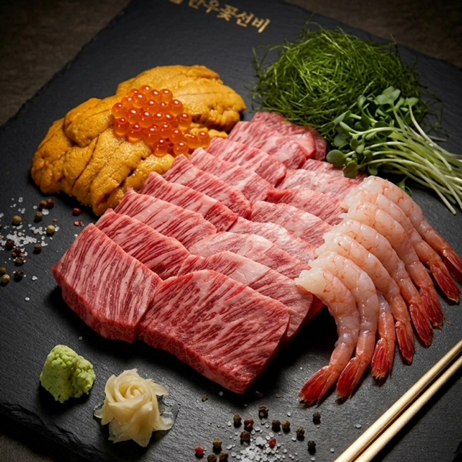 살치살+우니 선물세트 마장동 프리미엄 투쁠 한우 구이용 소고기, 1개, 400g