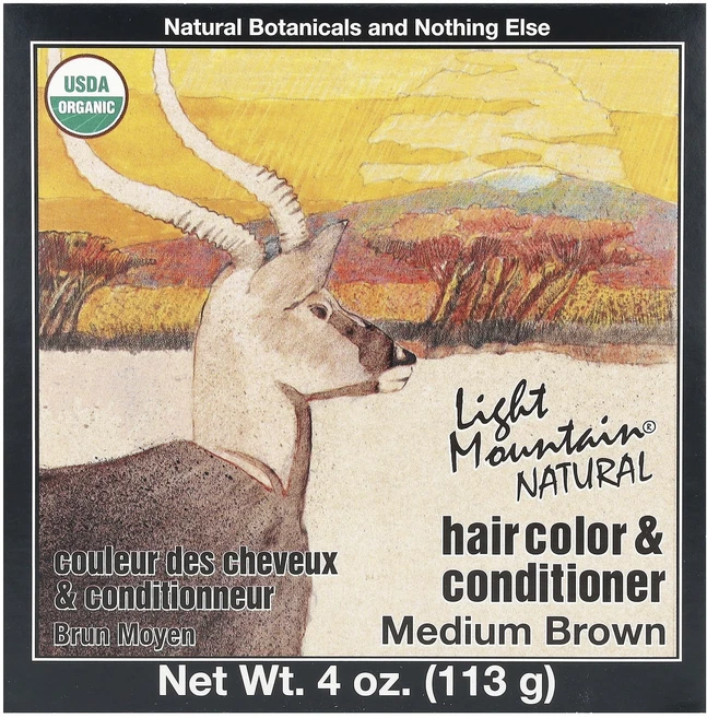 Light Mountain 내추럴 헤어 컬러 & 컨디셔너 미디엄 브라운 113g(4oz), LightMountain내추럴헤어컬러컨디셔너미디엄브라운, 1개 - 쿠팡