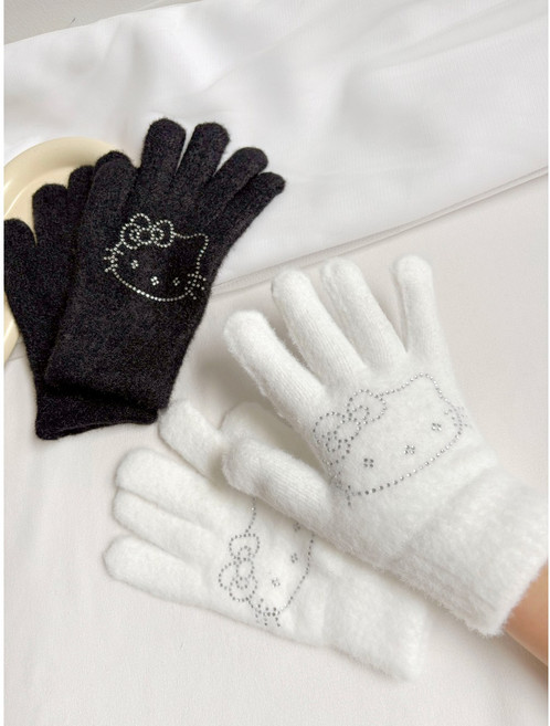 키티 장갑 암 워머 성인 초등 스마트폰 터치 앙고라