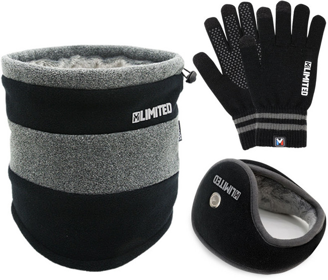 엠리밋 듀얼 넥워머+니트장갑+귀마개 세트, 1개