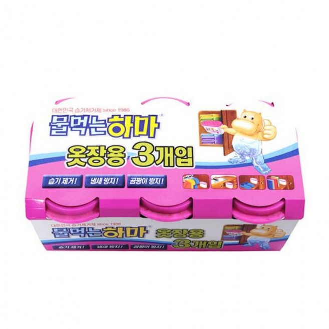 3개입 옥시 물먹는 하마 옷장용, 1개, 1ml