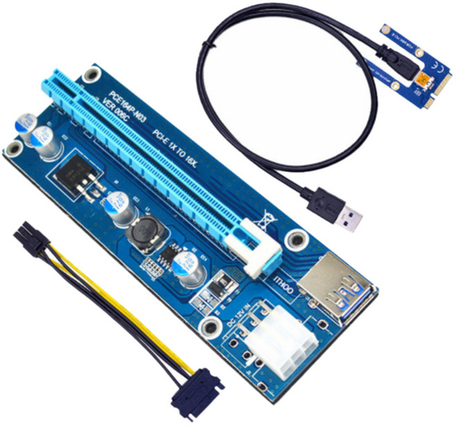 미니 PCI에서 PCI Express 16X 라이저 외부 이미지 카드 EXP GDC BTC MPCIE to PCI-E 슬롯 마이닝 카드, [01] Blue