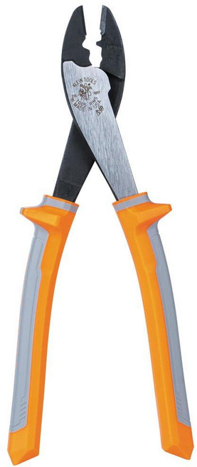 Klein Tools 1005RINS 절연 펜치 미국산 및 비절연 10~22 AWG 와이어 커넥터용 절단/압착 도구 1000V 등급, Klein Tools 1005RINS 절연 펜치, 미국