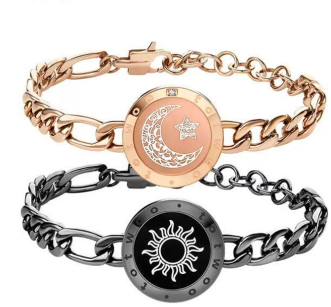 (1쌍) 커플 스마트 팔찌 장거리커플용 원격 텔레파시 어플연동 연애 커플 팔찌 스마트 진동