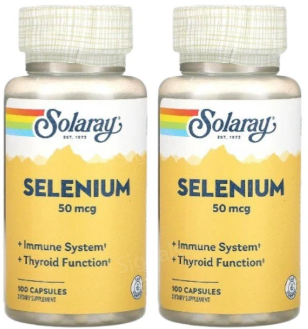 솔라레이 셀레니움 셀레늄 50mcg 100캡슐 2개 셀레니엄 Selenium, 100정 - 쿠팡