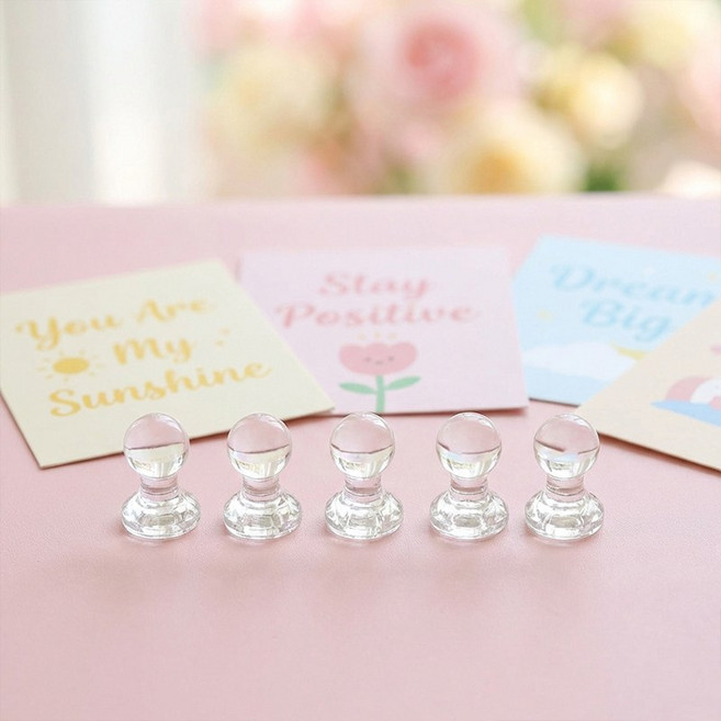 프리미엄 투명 마그넷 30pcs 강력 냉장고 자석 세트 미니 자석핀 사무실 학교 현관문 인테리어, 30개