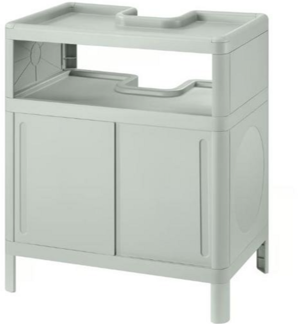 이케아 IVOSJON 세면대 하부 수납장/욕실수납장, 그린 005.972.93, 1개